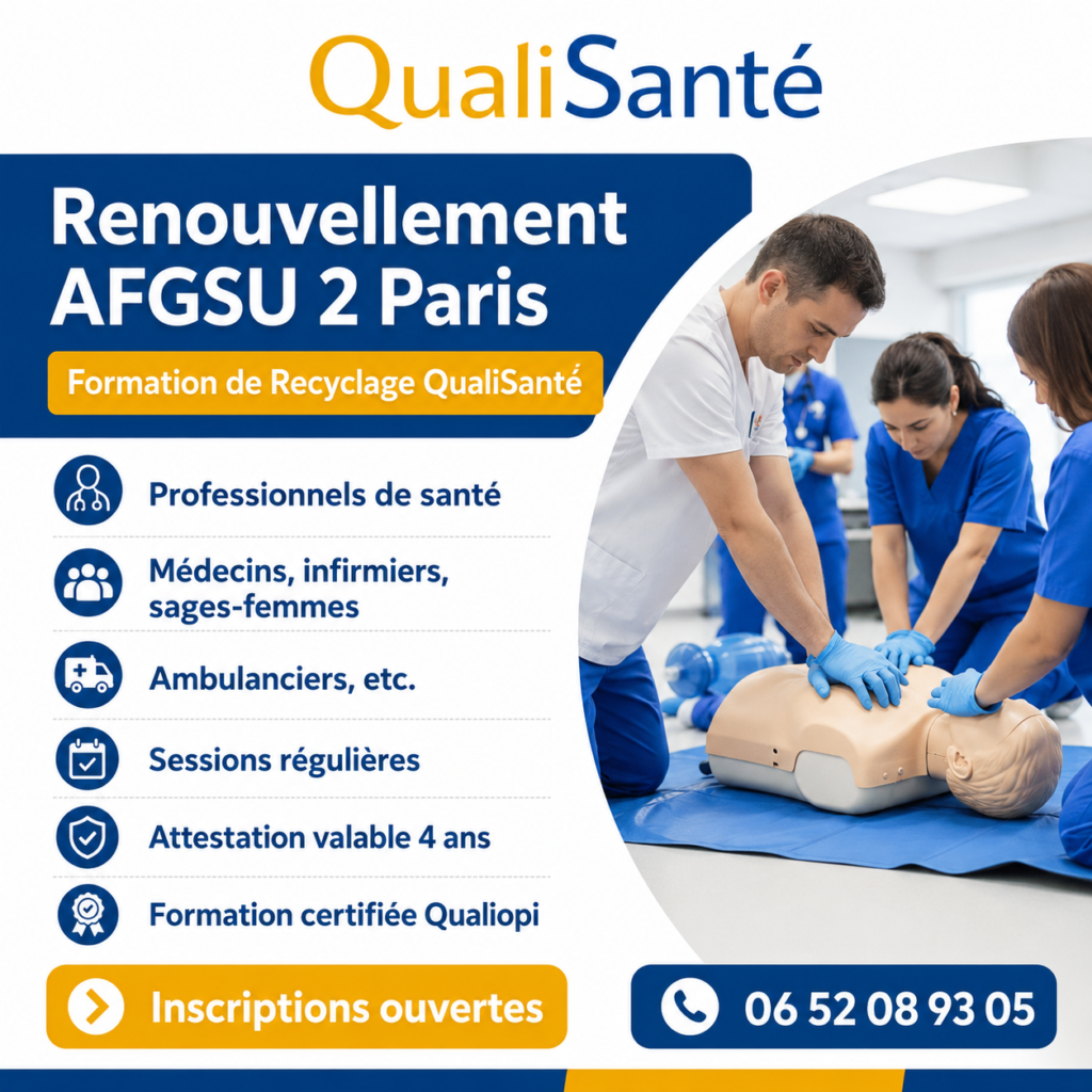 Renouvellement AFGSU 2 Paris : session de recyclage aux gestes et soins d'urgence en petit groupe
